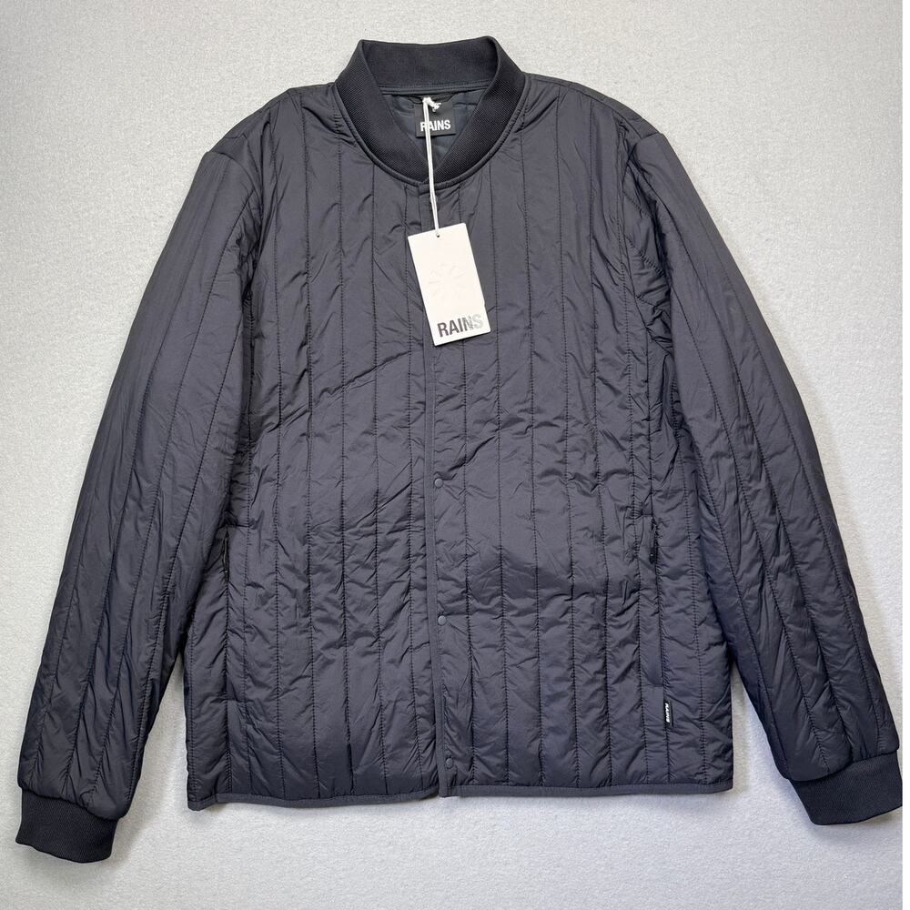 Rains Men's Banja Liner Lightweight Bomber Jacket Navy large $150